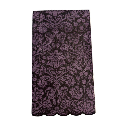 Violet Noir Damask Guest Decoupage Paper Napkins – Baroque Floral Vintage | Set of 2
