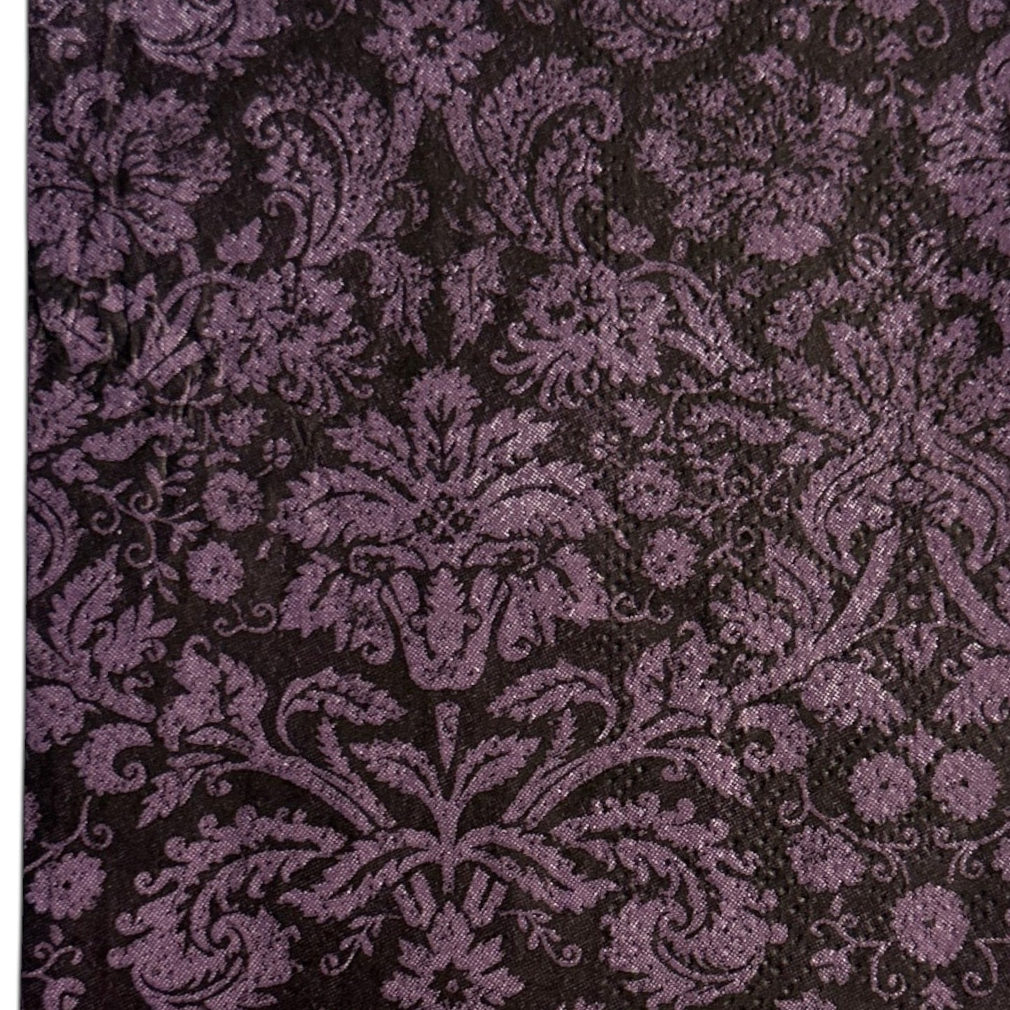 Violet Noir Damask Guest Decoupage Paper Napkins – Baroque Floral Vintage | Set of 2