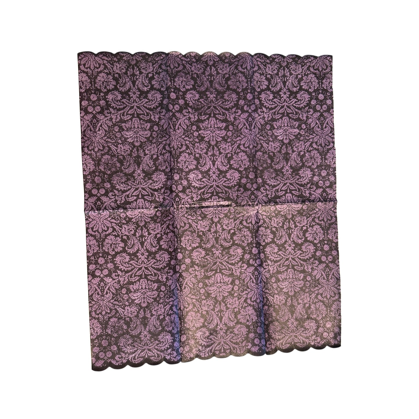 Violet Noir Damask Guest Decoupage Paper Napkins – Baroque Floral Vintage | Set of 2
