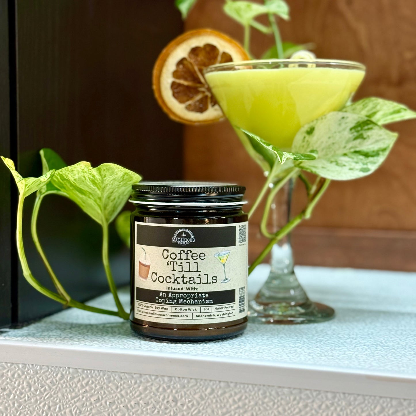 Coffee Til Cocktails | Scent: Berry Bellini | 9oz Funny Candle | Malicious Women Co
