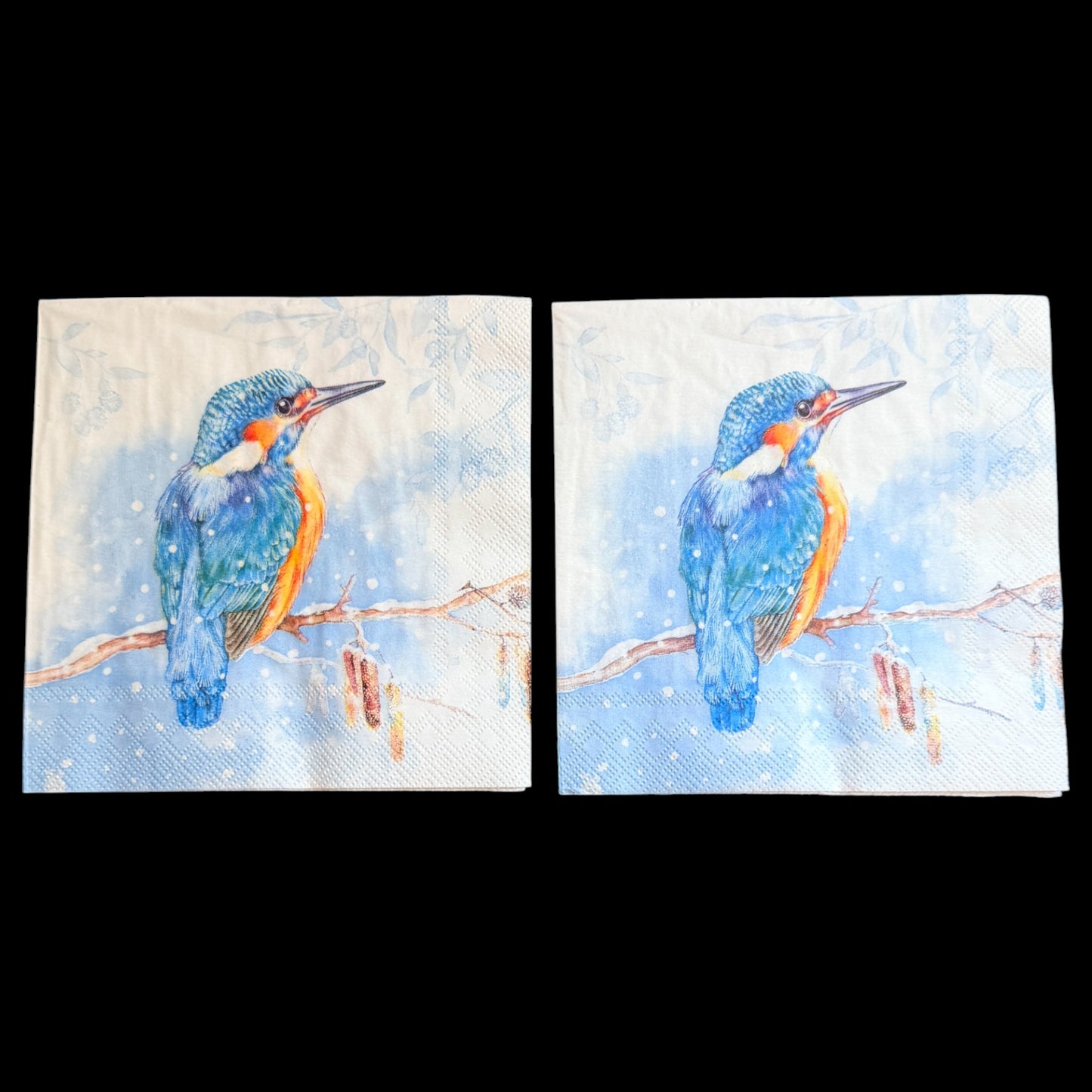 The Kingfisher Light Blue Cocktail Decoupage Napkins by IHR – Bird Paper for Crafts Set of 2