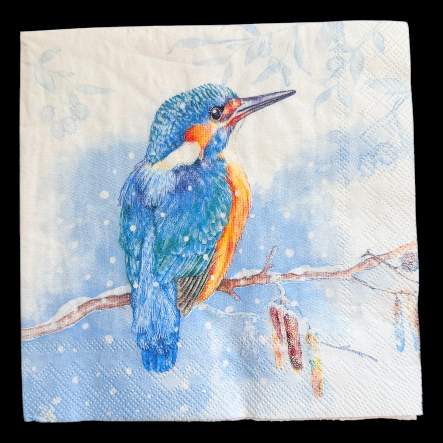 The Kingfisher Light Blue Cocktail Decoupage Napkins by IHR – Bird Paper for Crafts Set of 2