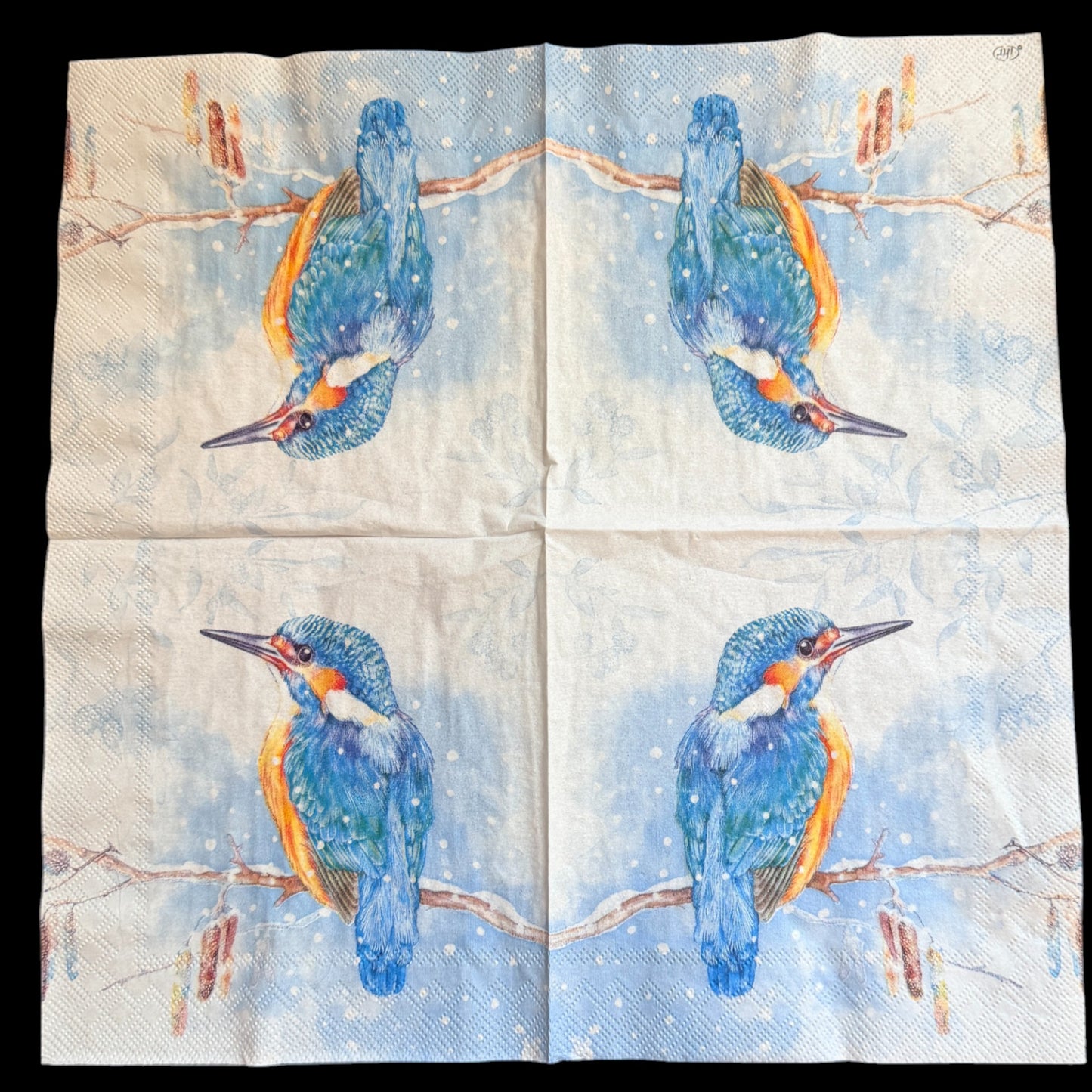 The Kingfisher Light Blue Cocktail Decoupage Napkins by IHR – Bird Paper for Crafts Set of 2