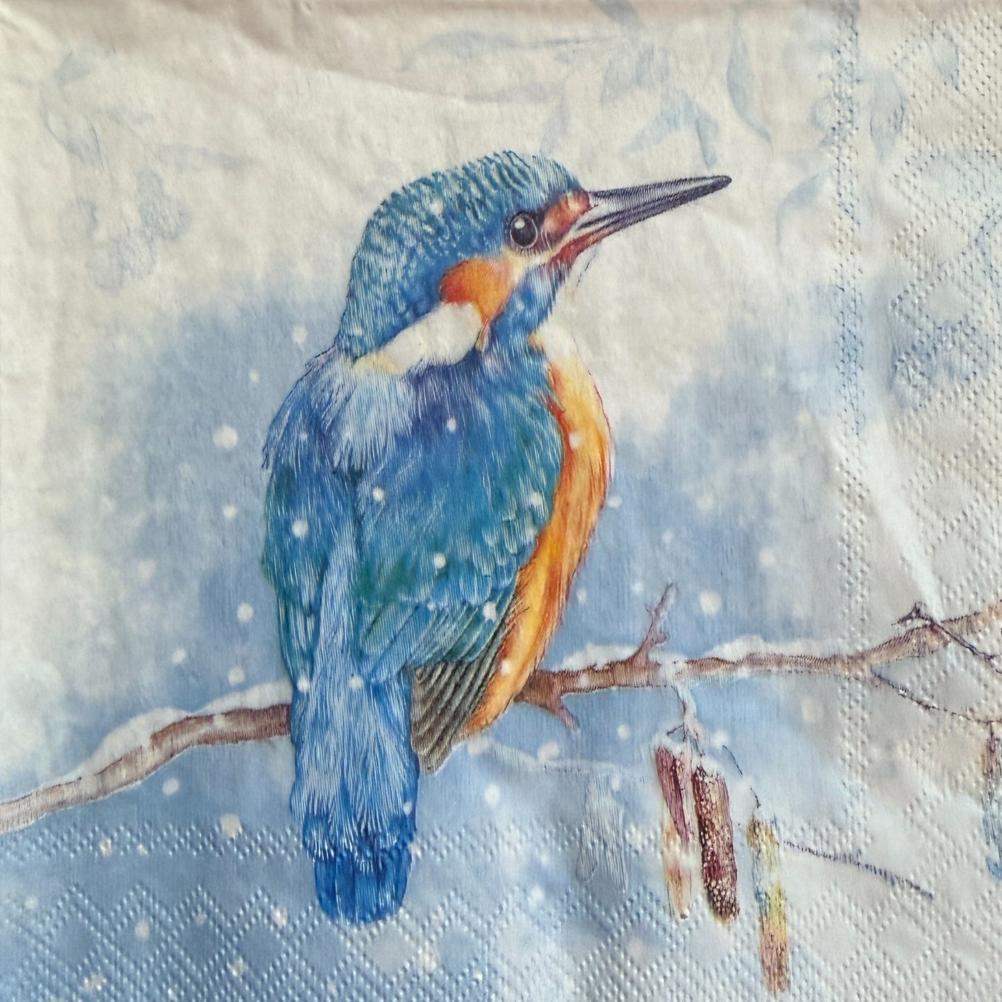 The Kingfisher Light Blue Cocktail Decoupage Napkins by IHR – Bird Paper for Crafts Set of 2