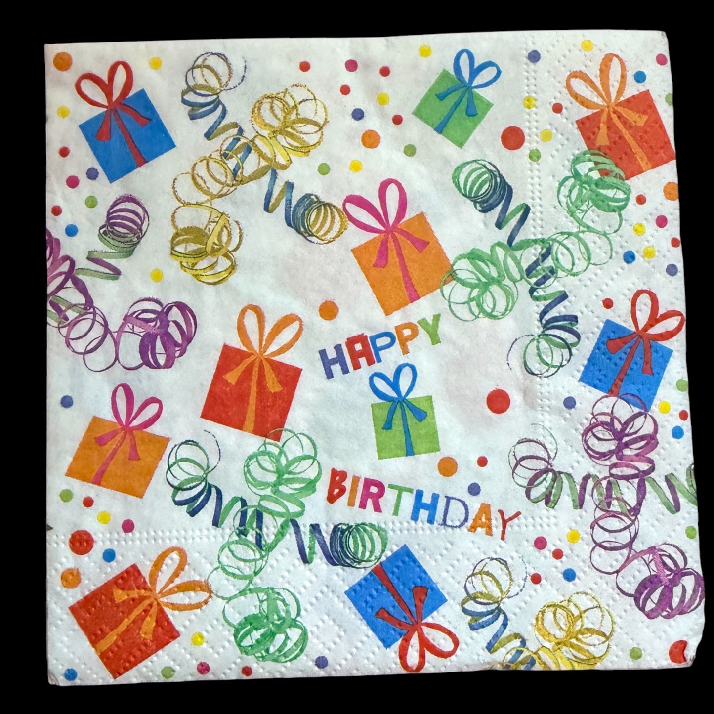 Birthday Decoupage Napkins – Colorful Happy Birthday Cocktail Paper for Crafts, Set of 2