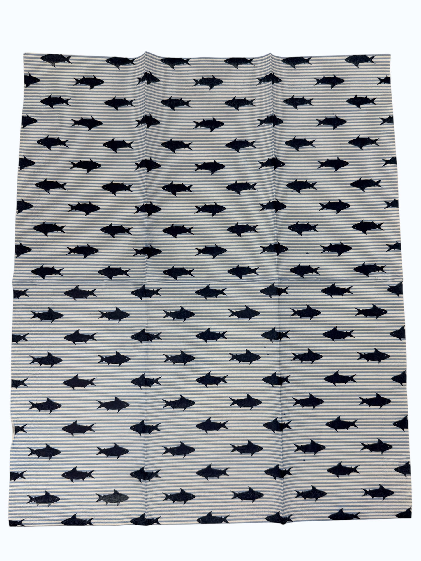 Navy Shark Stripe Guest Decoupage Napkins – Nautical Coastal Preppy Blue White | Set of 2