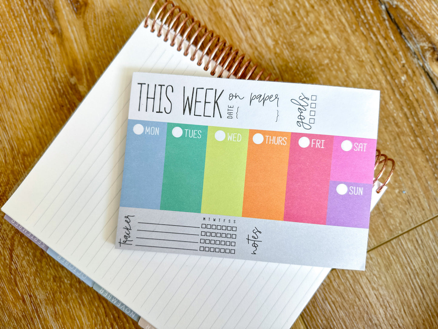 Weekly Dashboard Things To Do Rainbow Notepad - 7x5 Inches (*Notepad Only*) (NPE001)