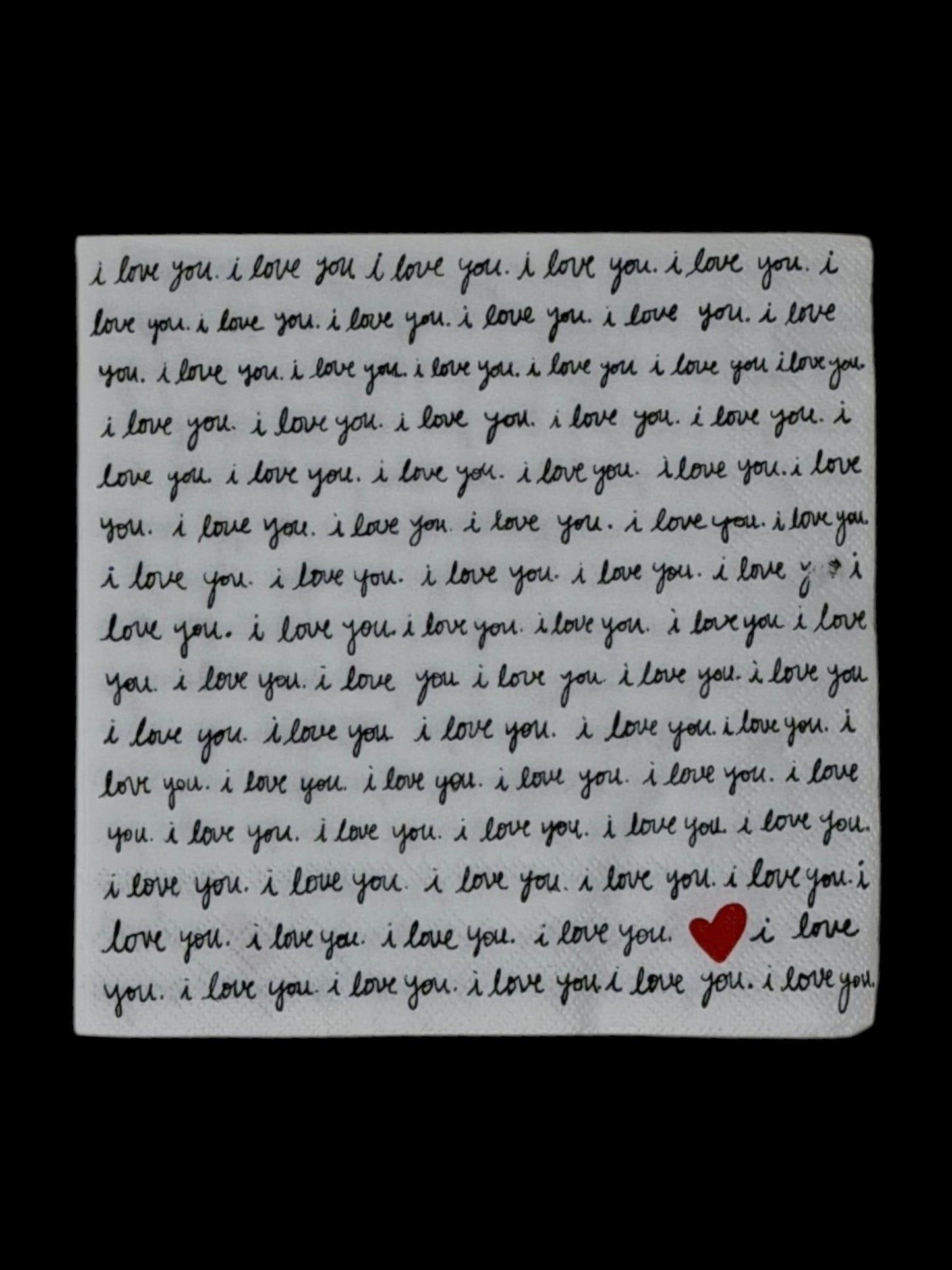 I Love You Script Cocktail Decoupage Paper Napkins – Romantic Valentine Wedding Love Quote | Set of 2