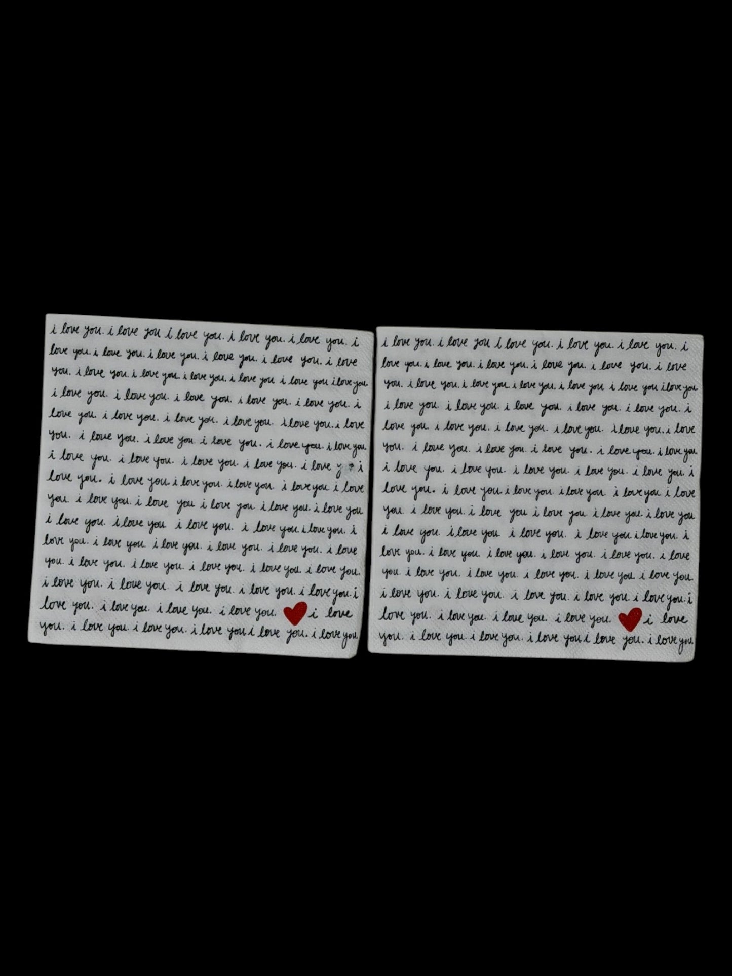 I Love You Script Cocktail Decoupage Paper Napkins – Romantic Valentine Wedding Love Quote | Set of 2