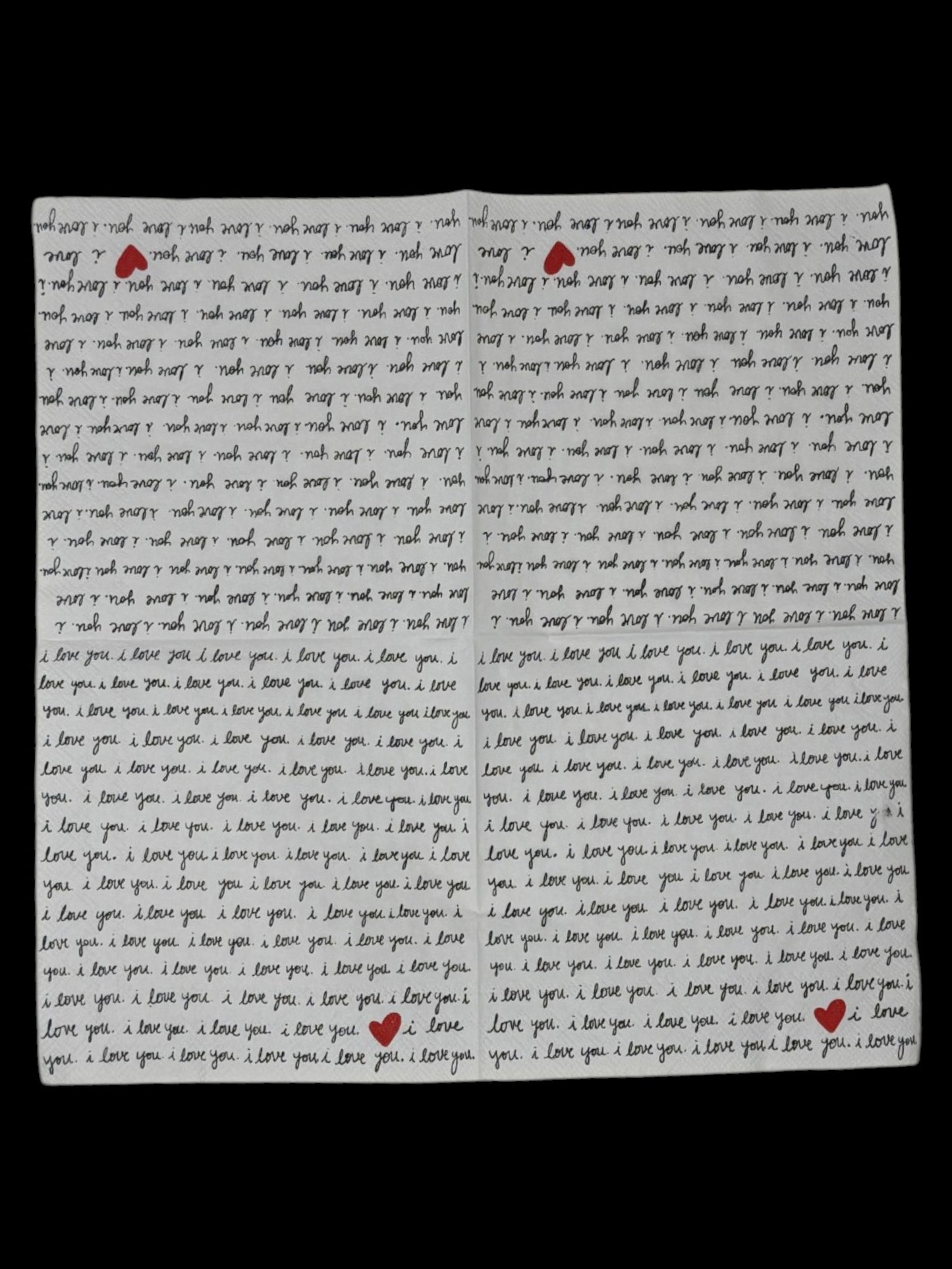 I Love You Script Cocktail Decoupage Paper Napkins – Romantic Valentine Wedding Love Quote | Set of 2