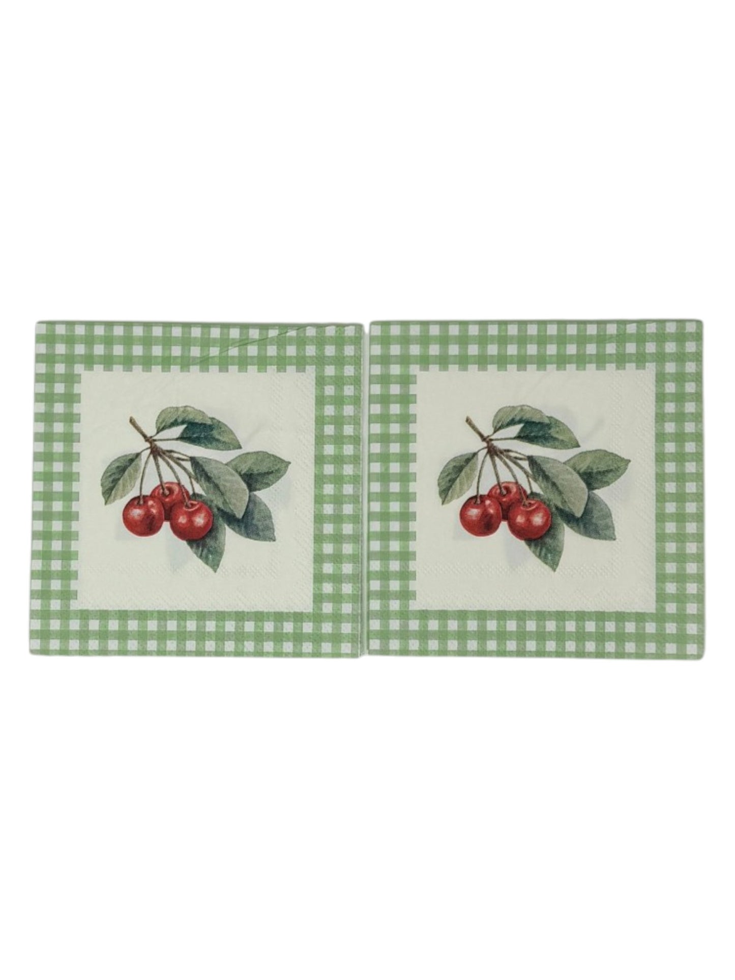Farmhouse Fruit Gingham Cocktail Decoupage Paper Napkins – Berry Kitchen Garden Cottage | Set of 2