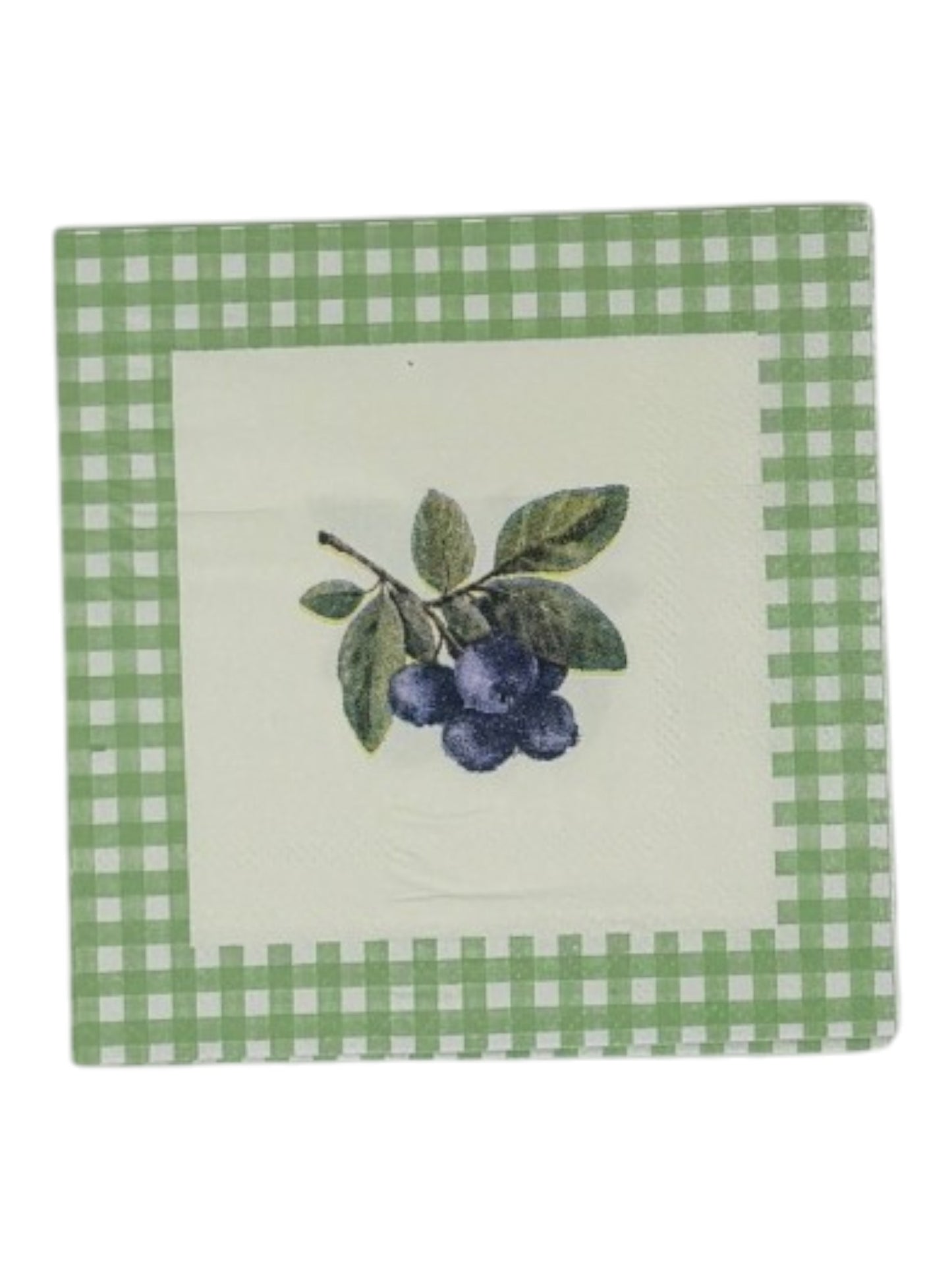 Farmhouse Fruit Gingham Cocktail Decoupage Paper Napkins – Berry Kitchen Garden Cottage | Set of 2
