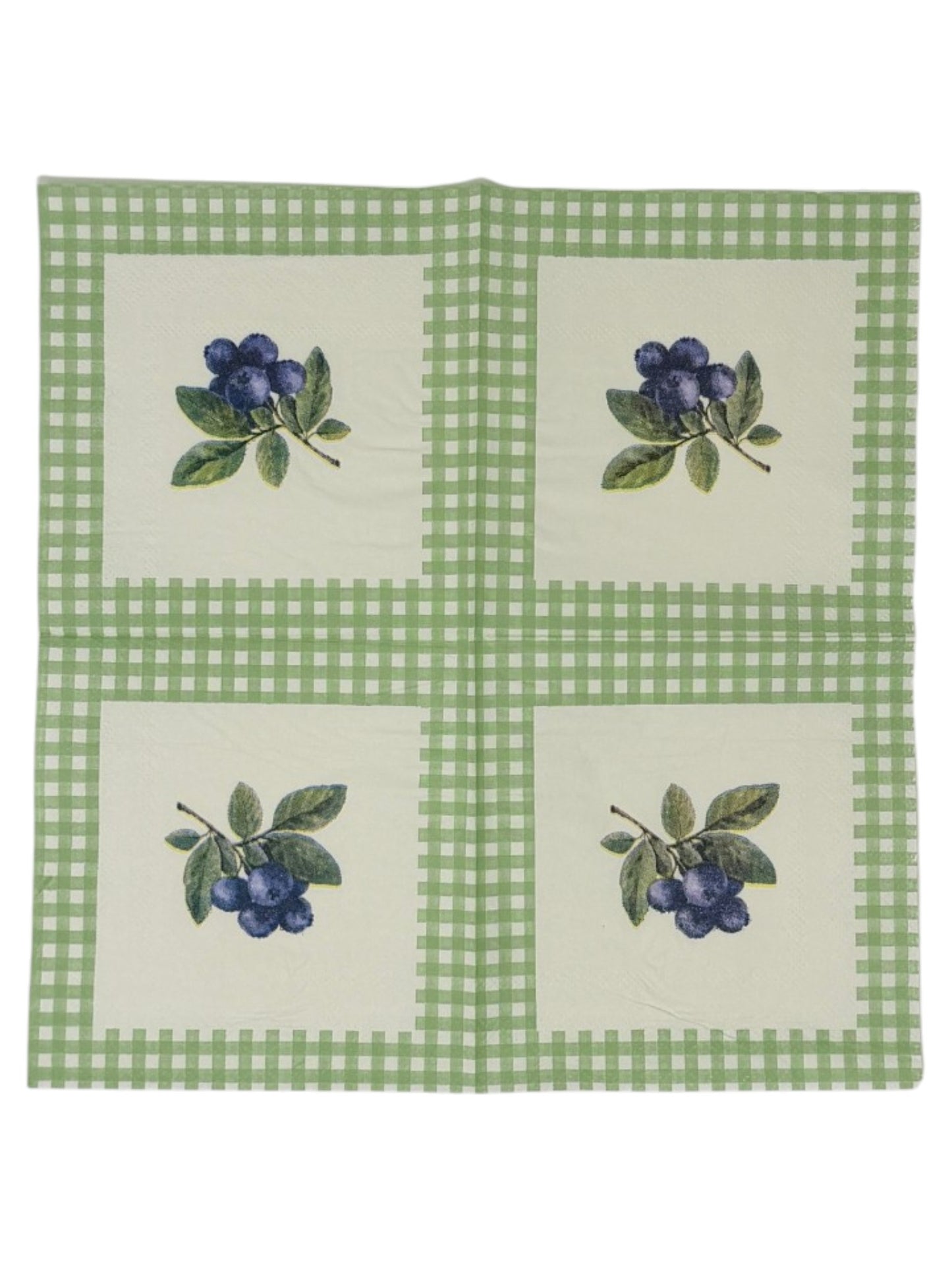Farmhouse Fruit Gingham Cocktail Decoupage Paper Napkins – Berry Kitchen Garden Cottage | Set of 2