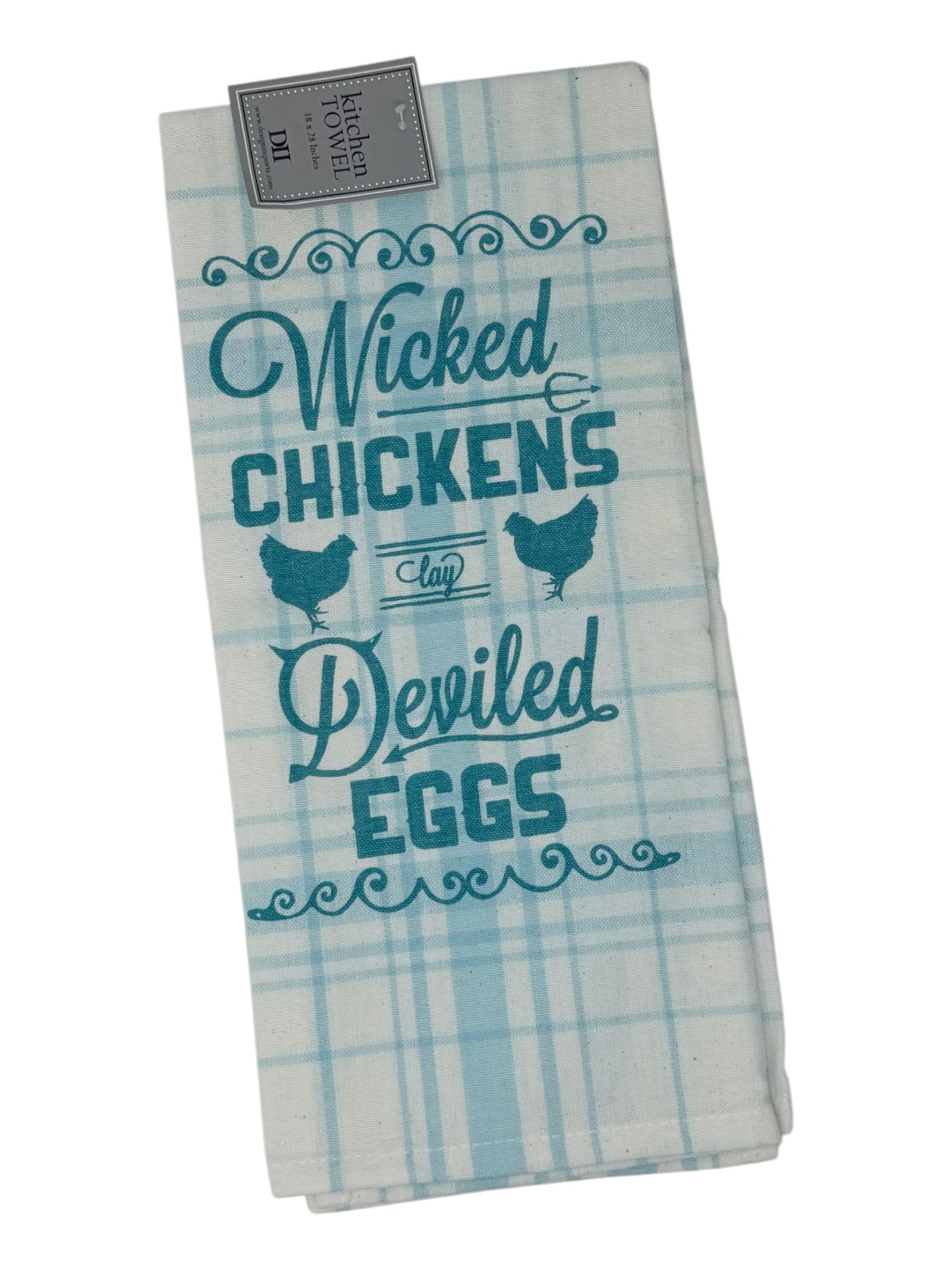 Wicked Chickens Lay Deviled Eggs Funny Southern Kitchen Towel – Farmhouse Humor | DII 18x28 Cotton Dish Towel