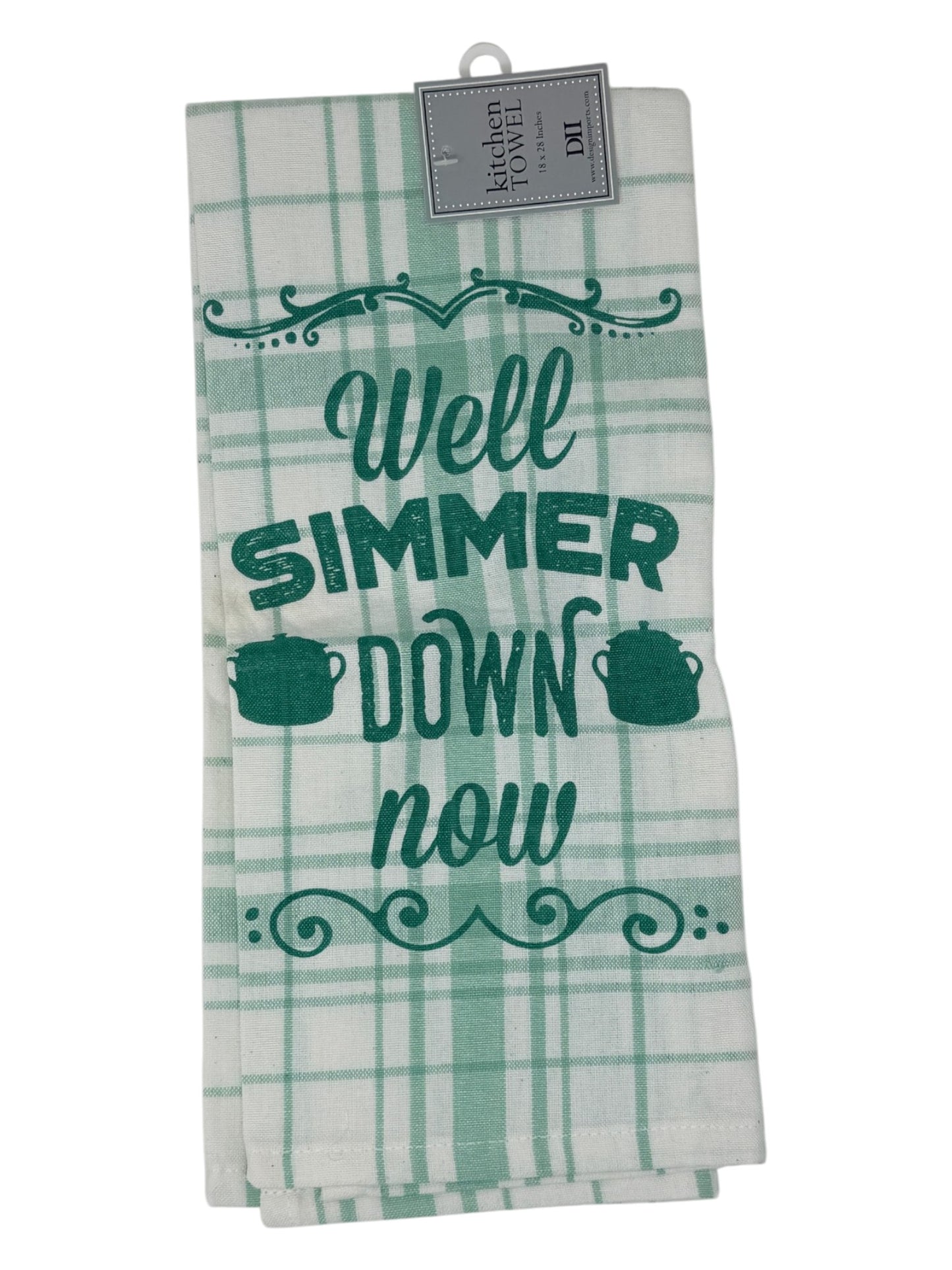 Well Simmer Down Now Funny Southern Kitchen Towel – Farmhouse Humor | DII 18x28 Cotton Dish Towel