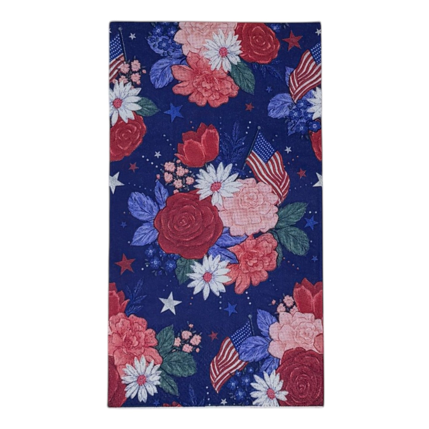 Americana Floral Decoupage Paper Napkins – You Choose Design | Red White Blue Botanical Garden | Set of 2