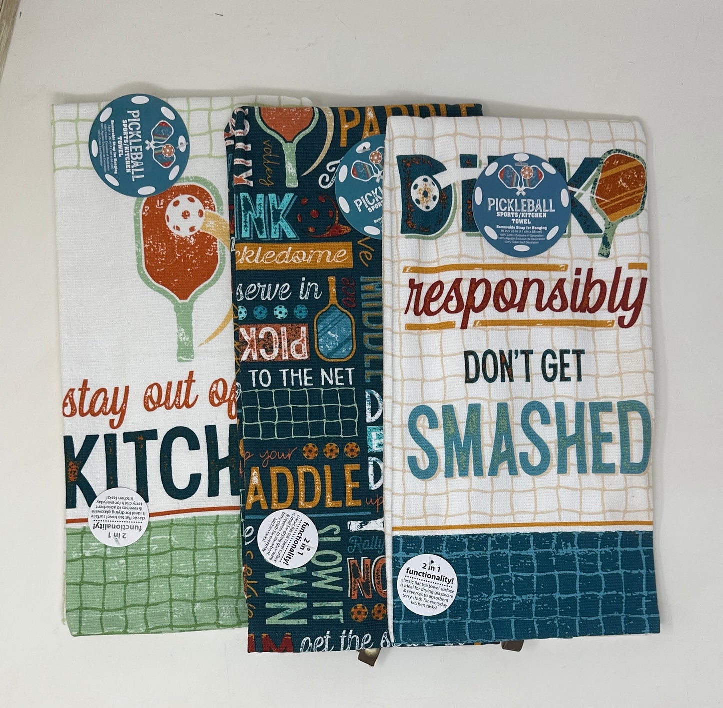 Pickleball Kitchen Towel Bundle of 3