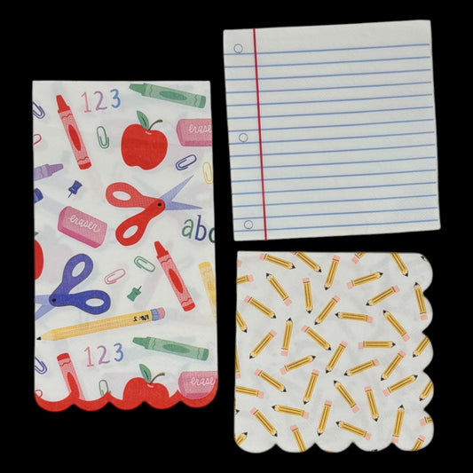 Back to School Bundle Decoupage Paper Napkins – Teacher Gift Classroom Set of 6 | 3 Designs