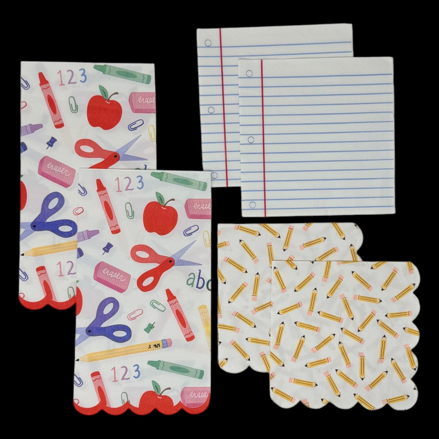 Back to School Bundle Decoupage Paper Napkins – Teacher Gift Classroom Set of 6 | 3 Designs