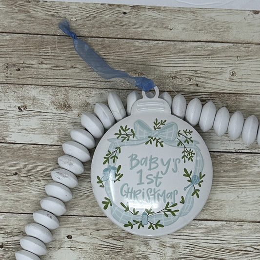 Baby's 1st Christmas Blue Christmas Ornament