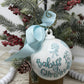 Baby Boy's 1st Christmas Ceramic Ball Ornament Blue and White Handpainted