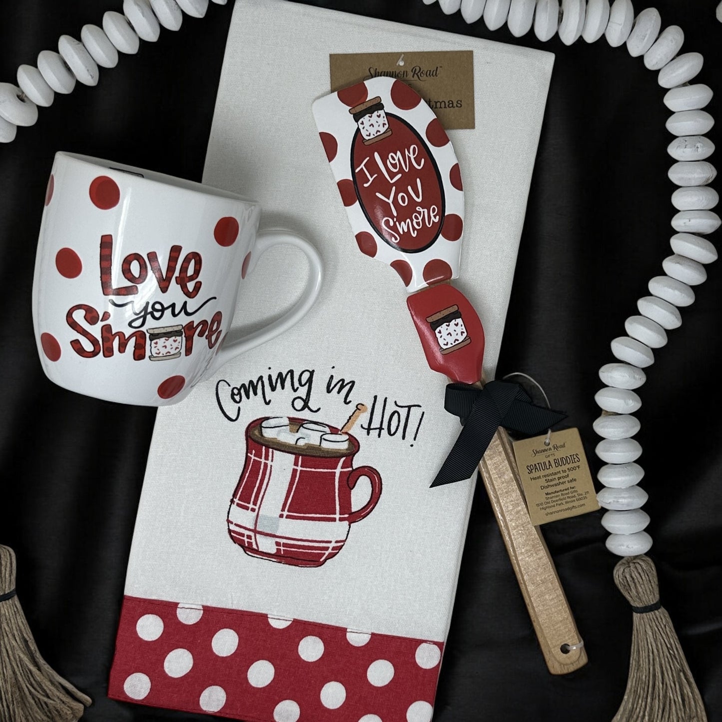 Valentines Day I love you S'more Kitchen Coffee Mug, Tea Towel & Spatulas Gift Set