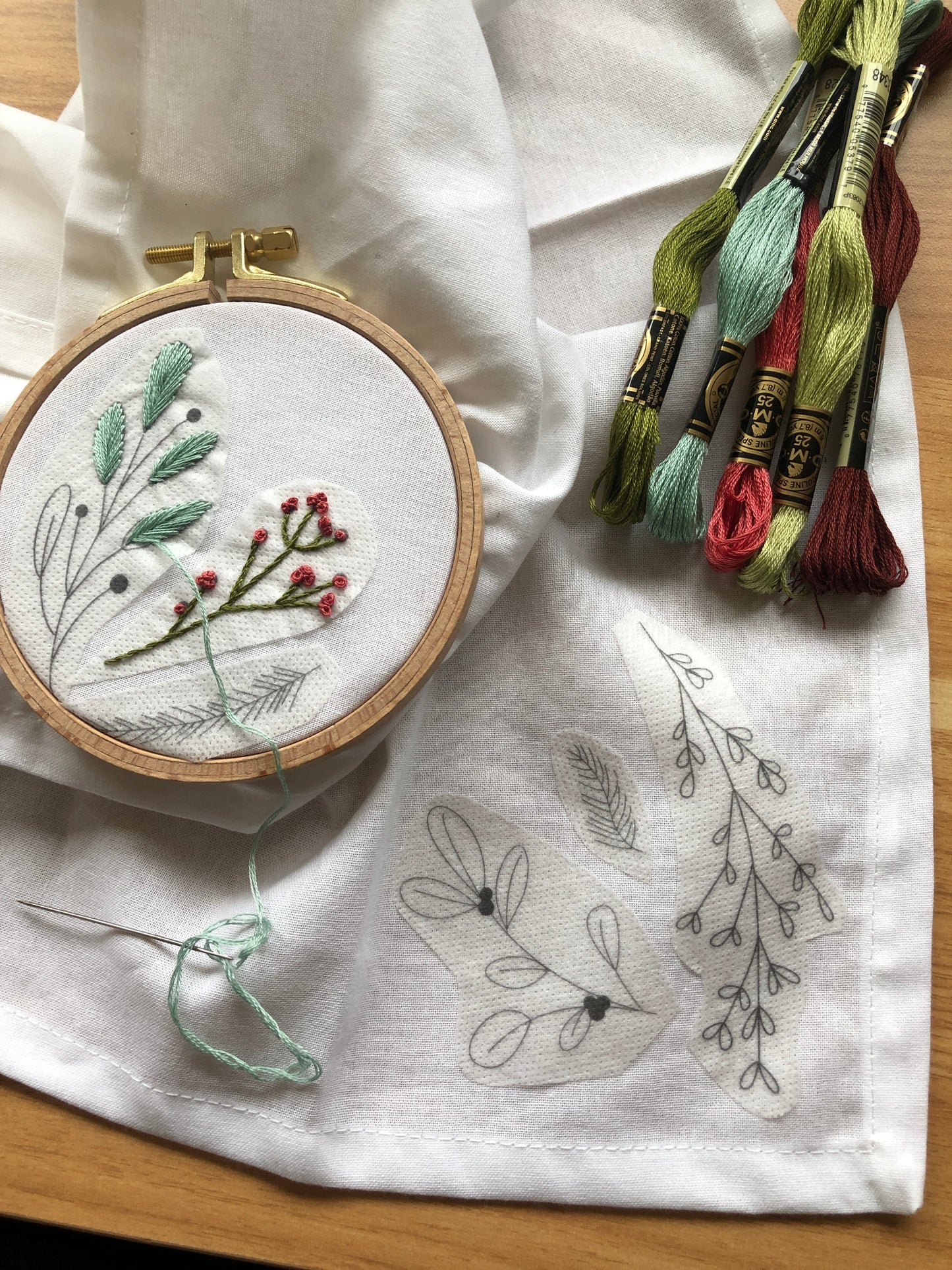 Winter Botanicals - Peel, Stick, and Stitch Hand Embroidery Patterns