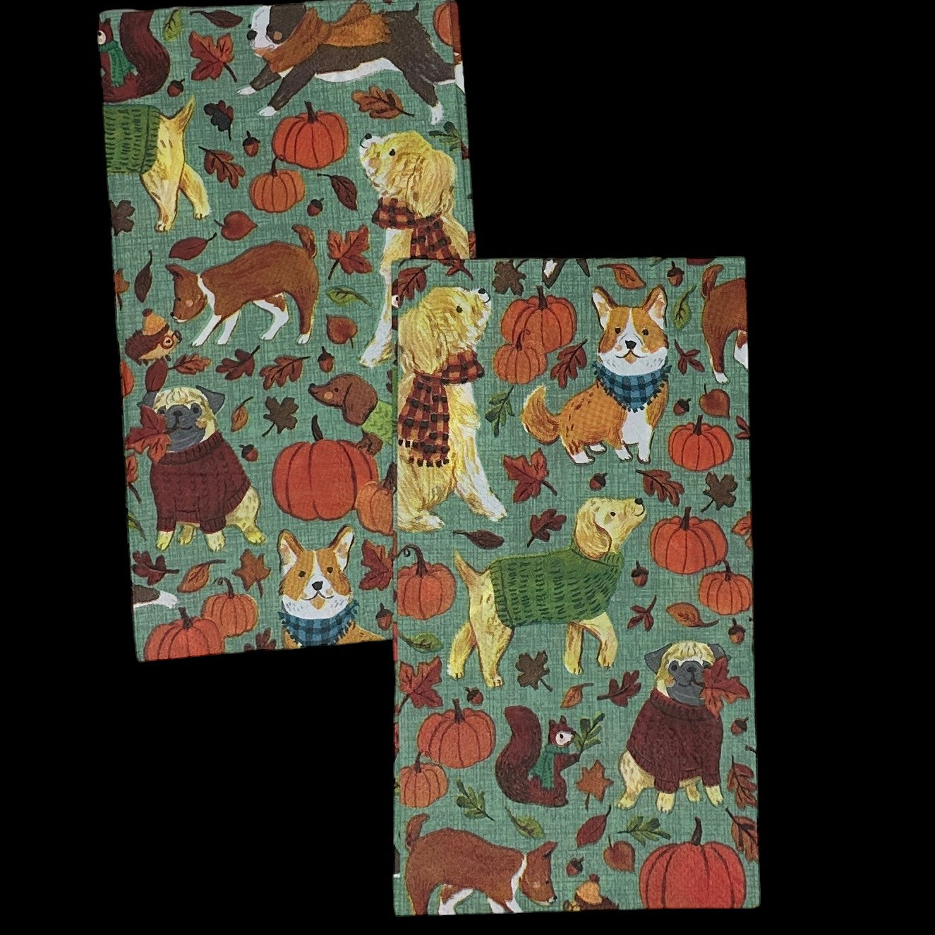 Fall  Dogs Decoupage Napkins Halloween Thanksgiving Pumpkins Cocktail Crafts