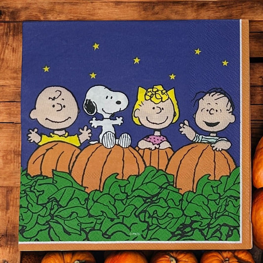 Peanuts Great Pumpkin Decoupage Napkins Charlie Brown Paper Dinner