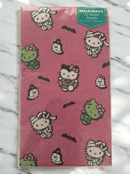 Hello Kitty Mummies Vampires Zombies Halloween Guest Towels Fall Party