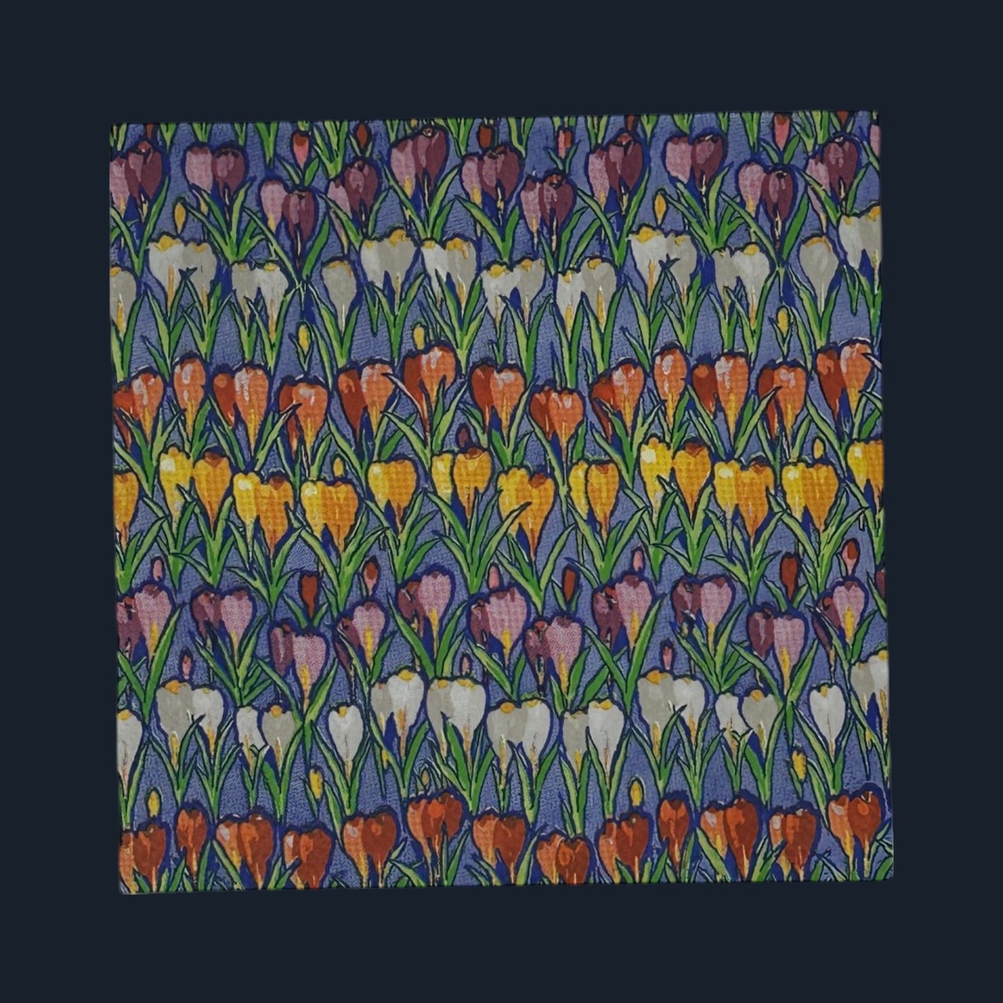 Crocus Tulip Flower Field Luncheon Decoupage Napkins – Spring Craft Paper for DIY Projects (Set of 2)