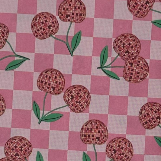 Decoupage Napkins - Pink Cherry Disco Checkerboard Paper for DIY Crafts, Crafting Supplies, Home Decor, Scrapbooking & More