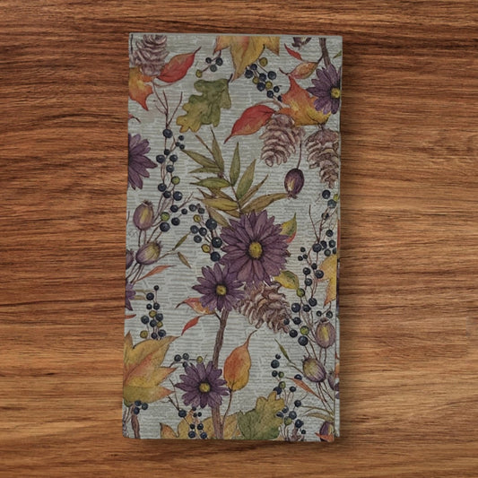 Servilletas con diseño de bayas y flores de otoño para decoupage, Acción de Gracias, naranja, amarillo, óxido, verde, azul y morado, para invitados, manualidades de papel