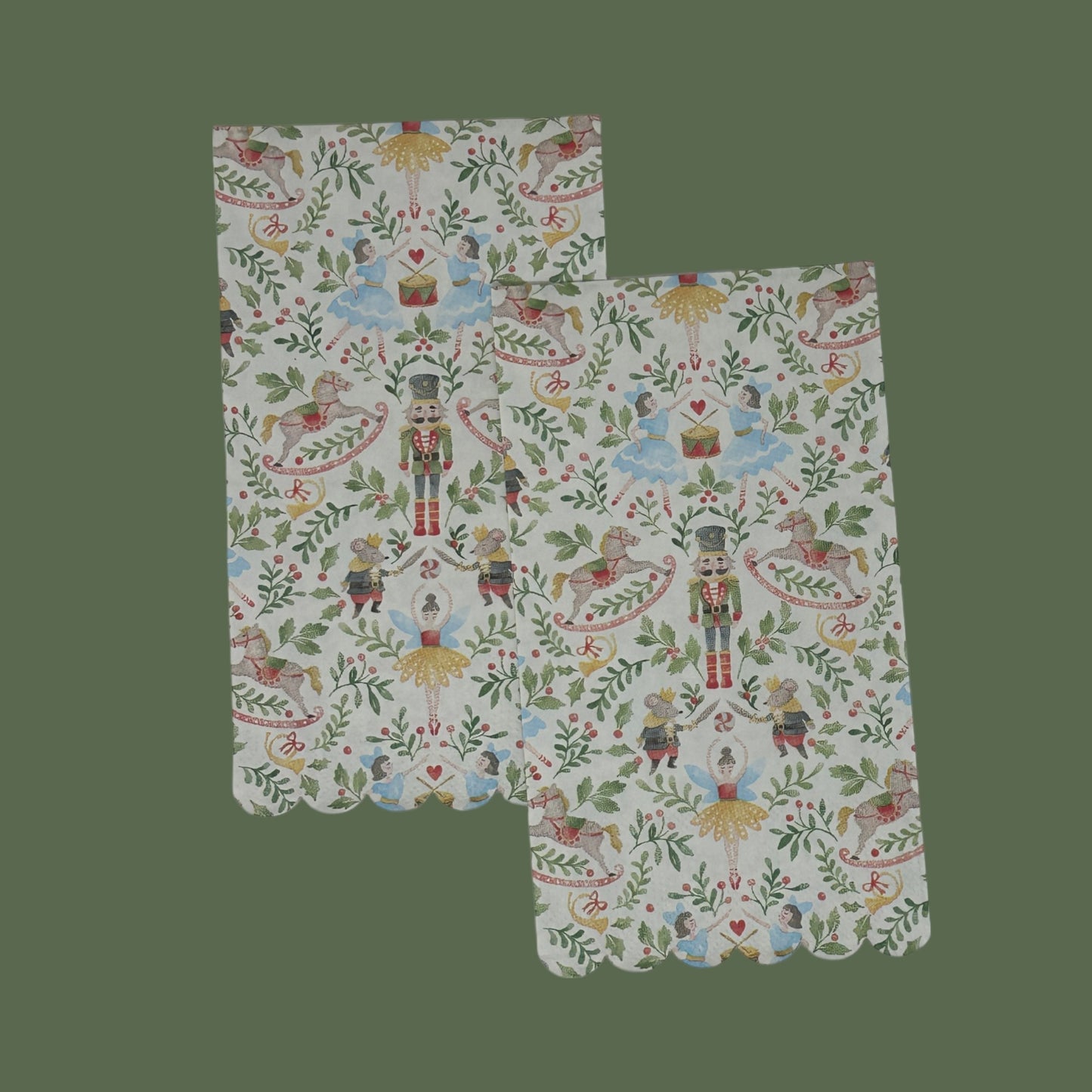 Nutcracker Guest Size Decoupage Napkins – Holiday Ballet Christmas Paper Napkins for Crafts, Journaling & Mixed Media