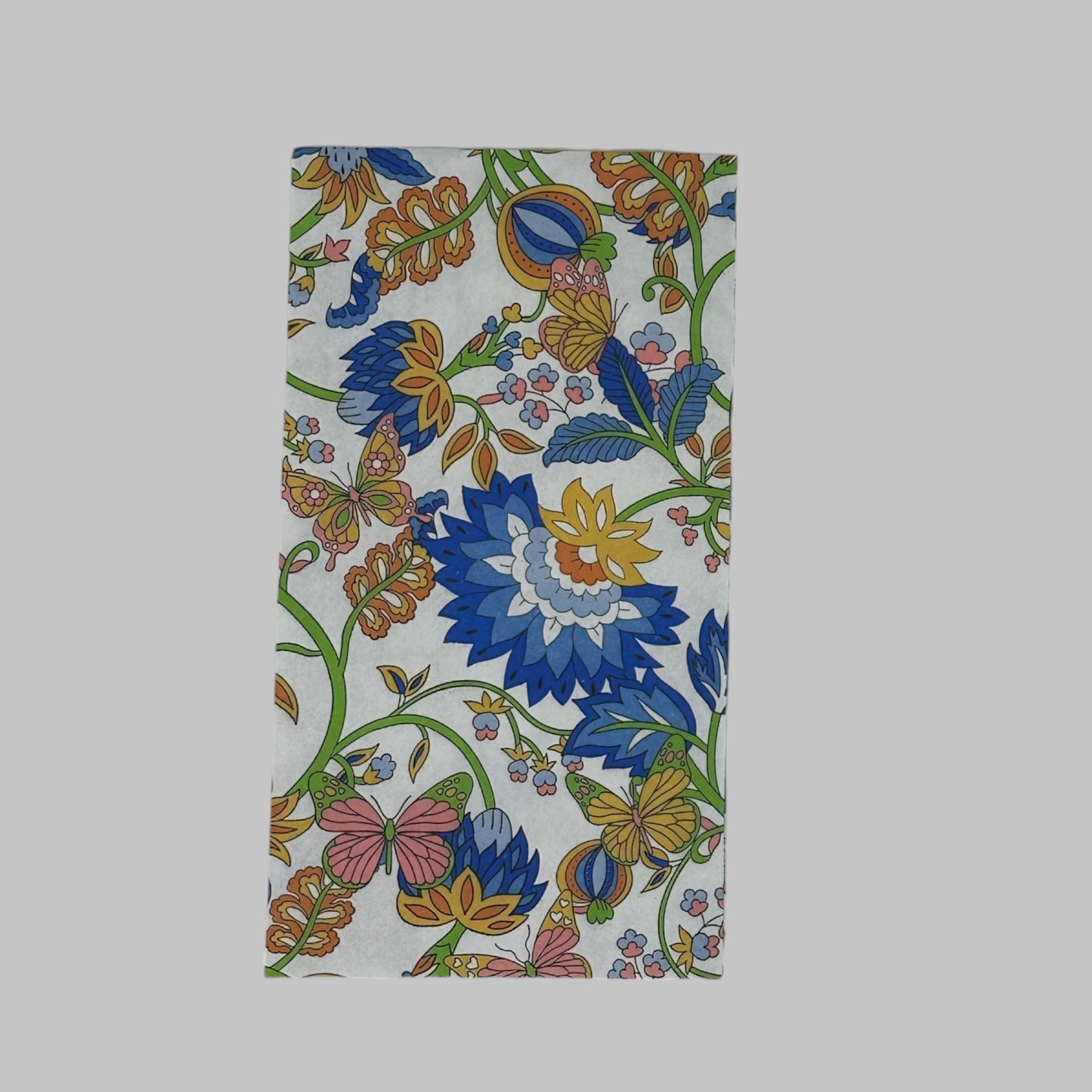 Blue White Floral Decoupage Napkins Formal Stripes Yellow Rust Paper Cocktail Bundle