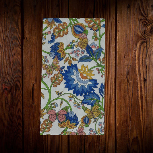 Royal Blue Mustard Yellow Decoupage Napkins Green Floral Paper Crafts