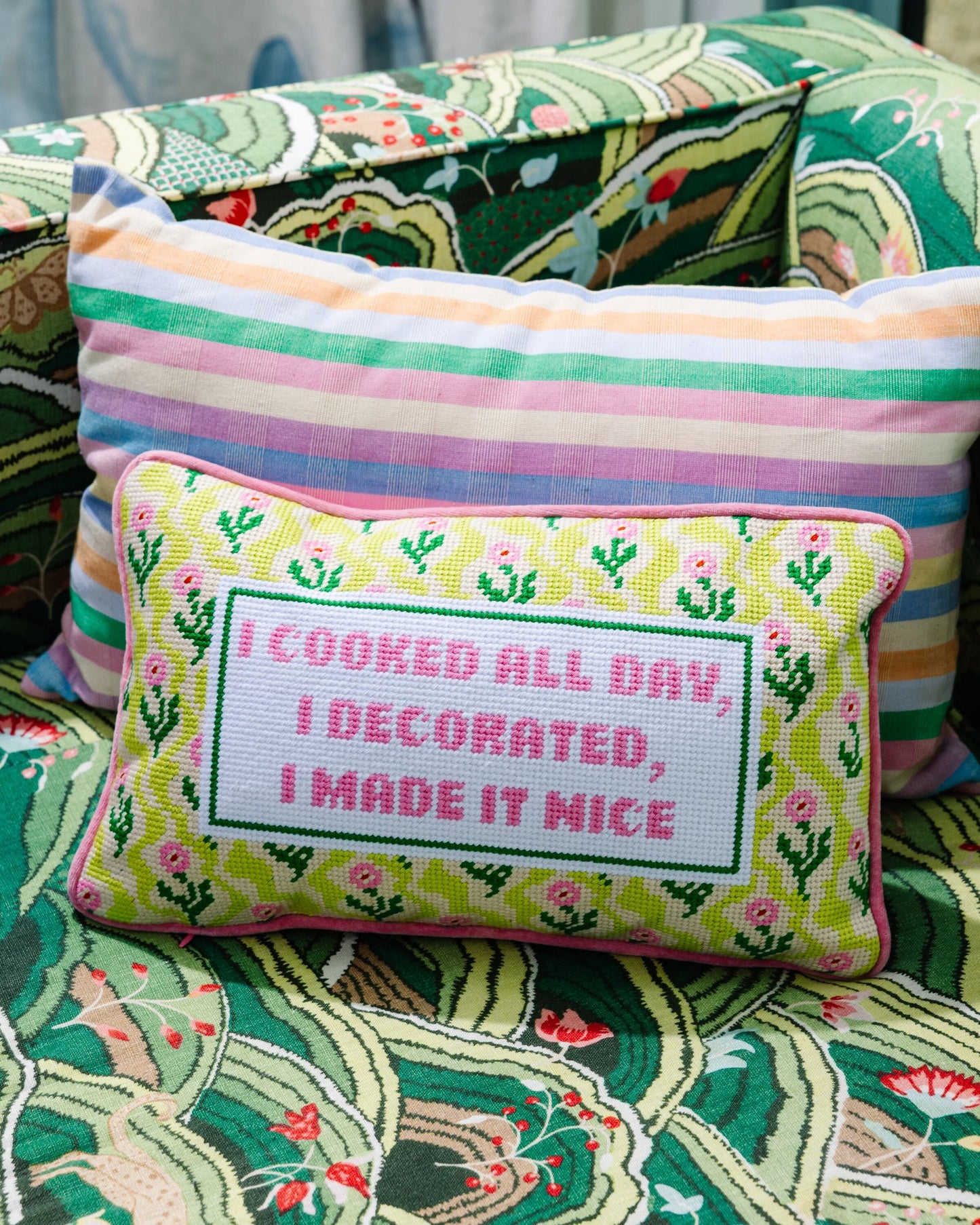 Made it Nice Needlepoint Pillow