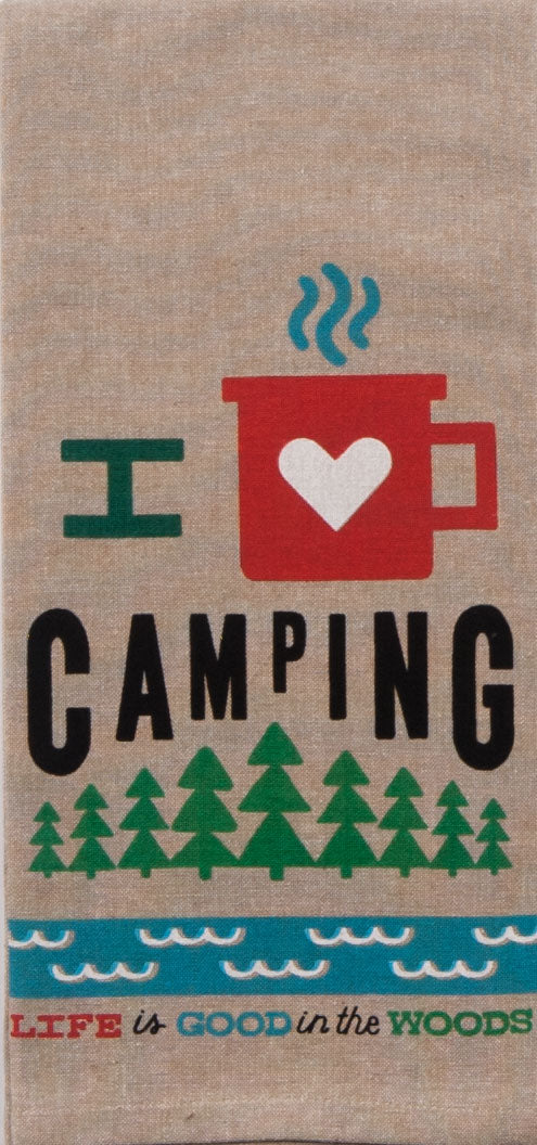 I Love Camping Kitchen Tea Towel