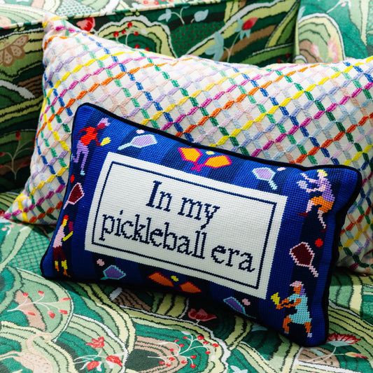 Pickleball Era Needlepoint Pillow