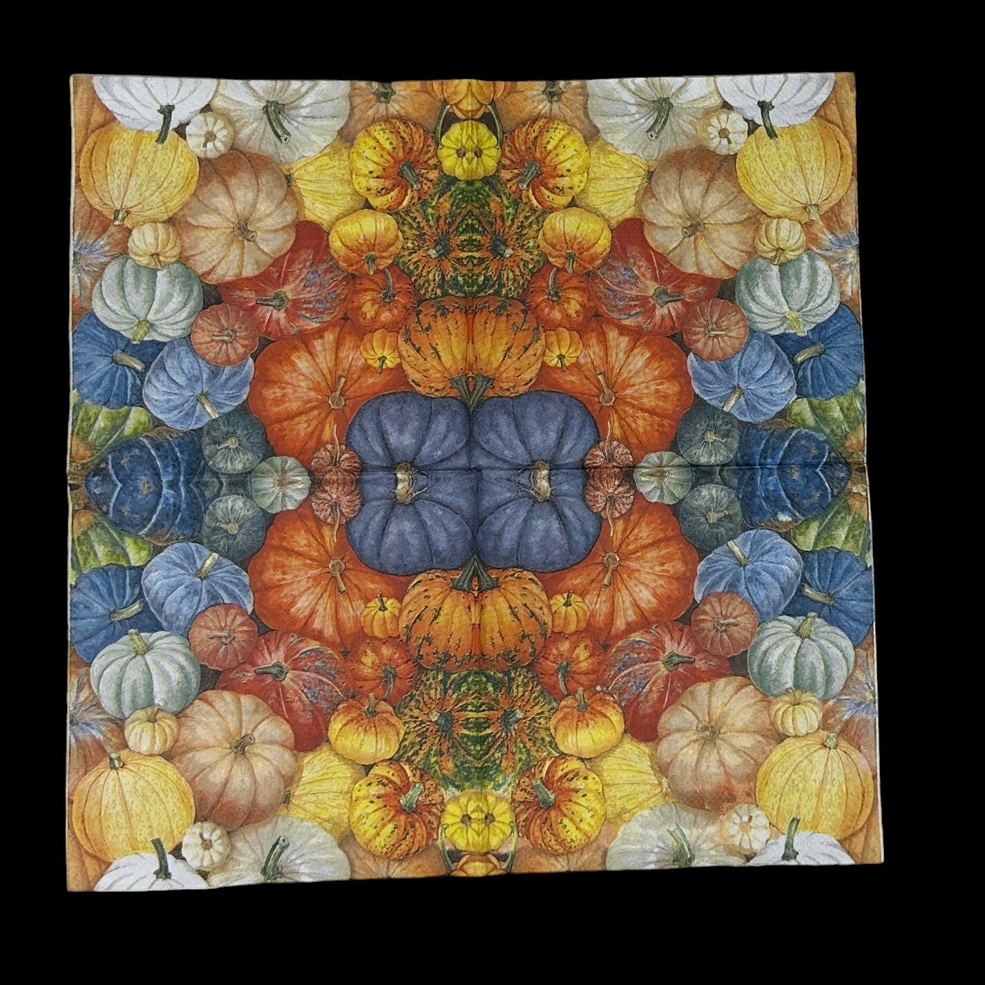 Fall Pumpkin Decoupage Napkins Patch Thanksgiving Halloween Orange Yellow Blue Cocktail Paper Crafts Cardmaking