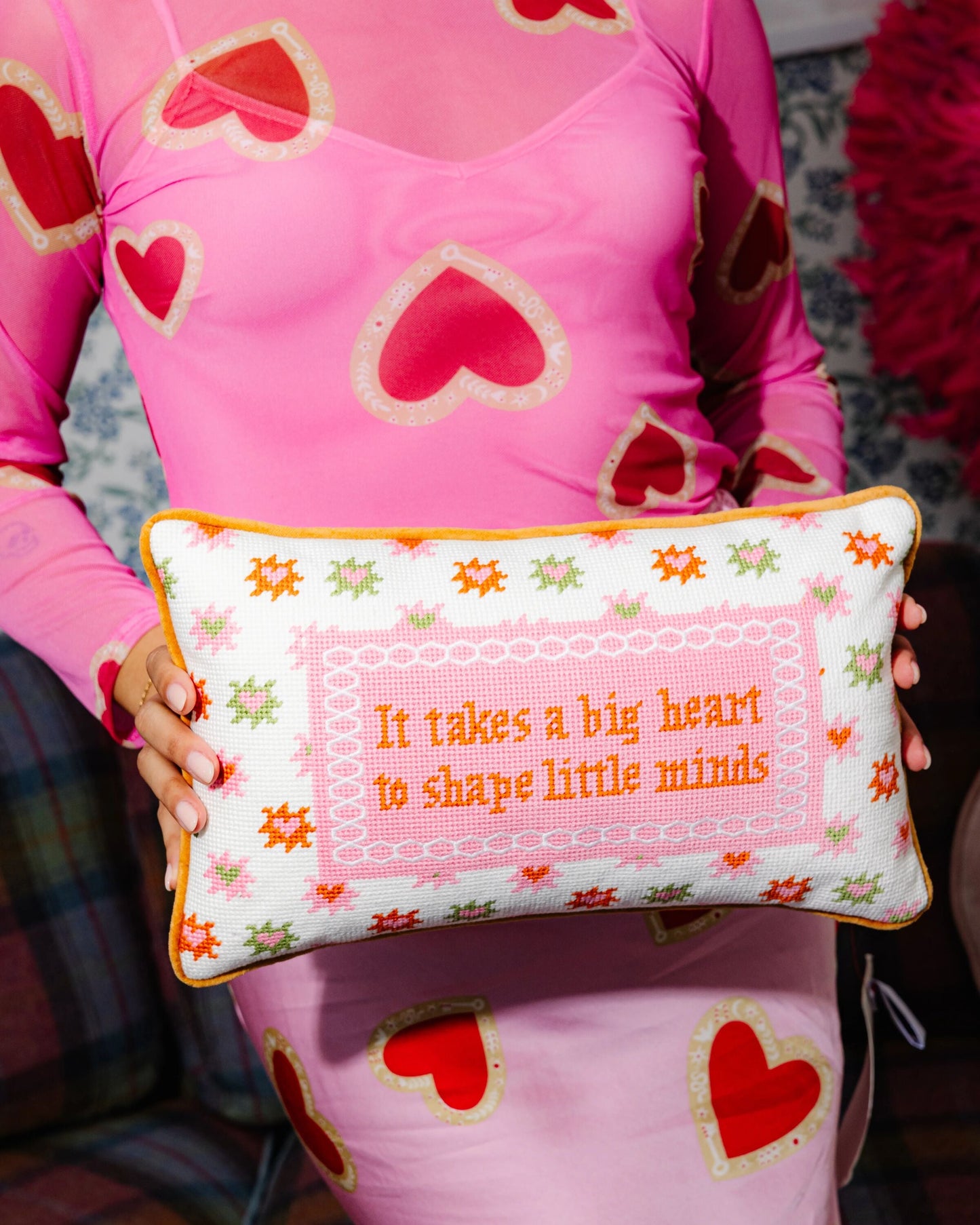 Big Heart Needlepoint Pillow