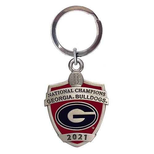 Georgia Bulldogs National Champions 2021 Shield Logo Keychain