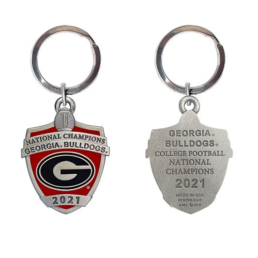 Georgia Bulldogs National Champions 2021 Shield Logo Keychain