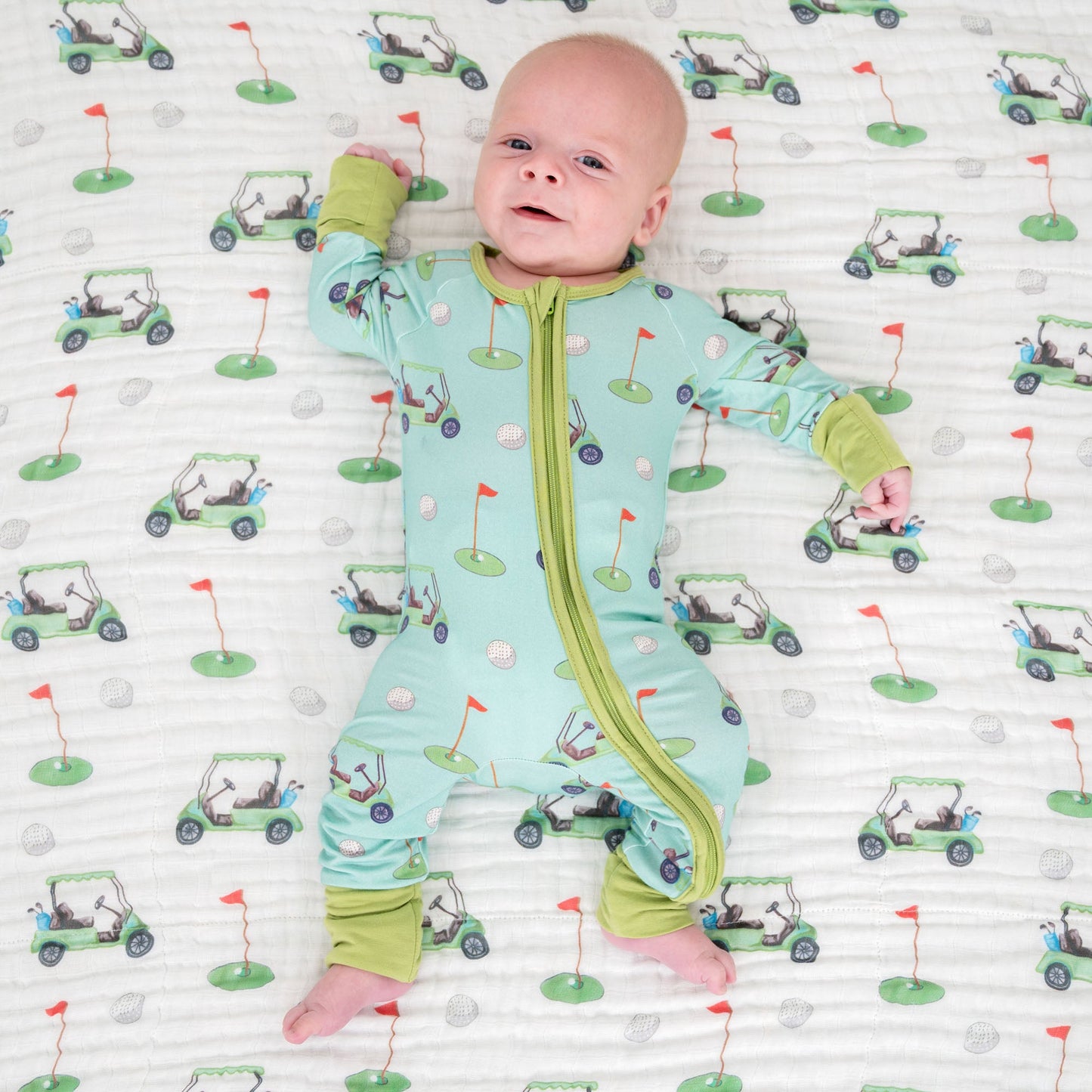 Golf A Round Zipper One Piece Pajama