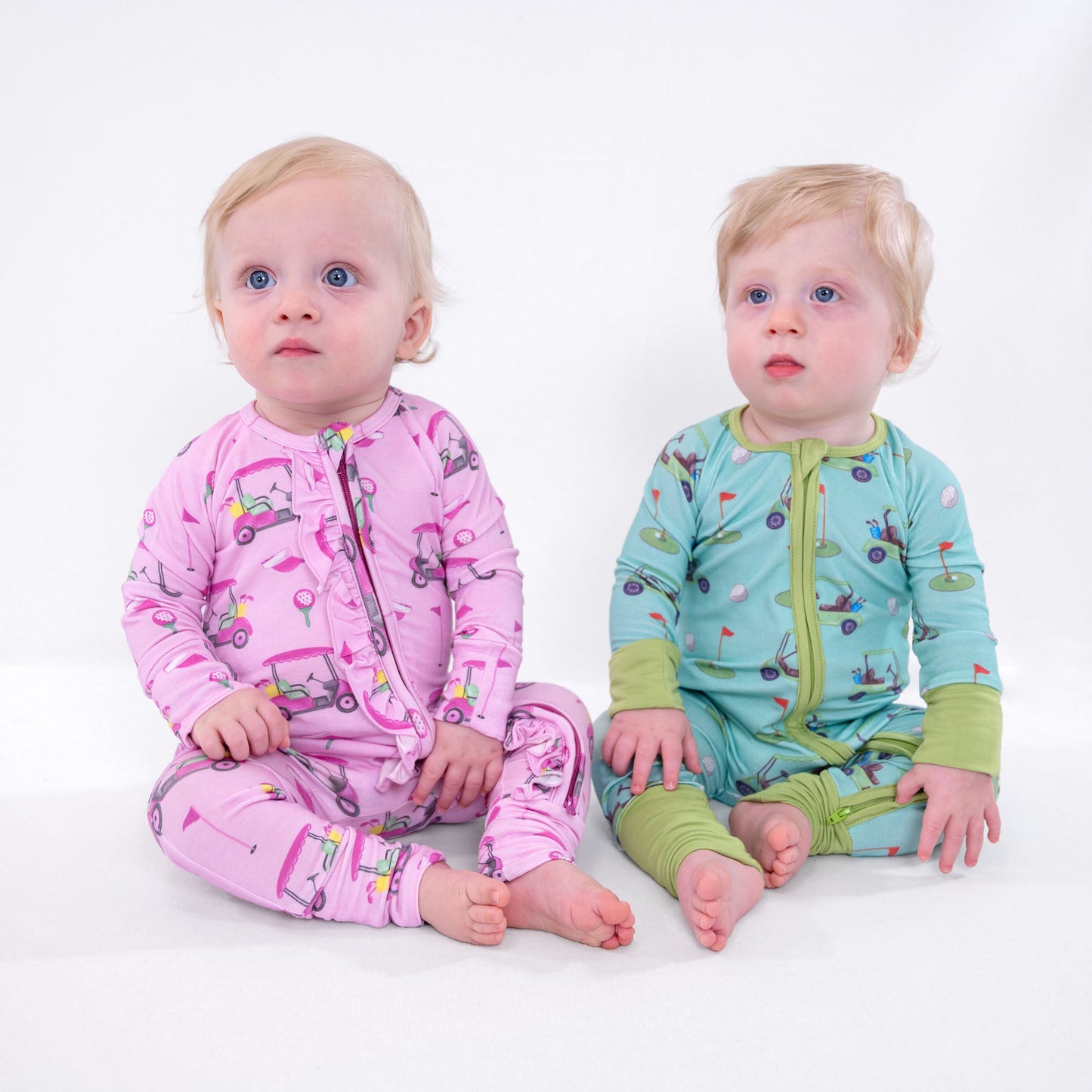Golf A Round Zipper One Piece Pajama