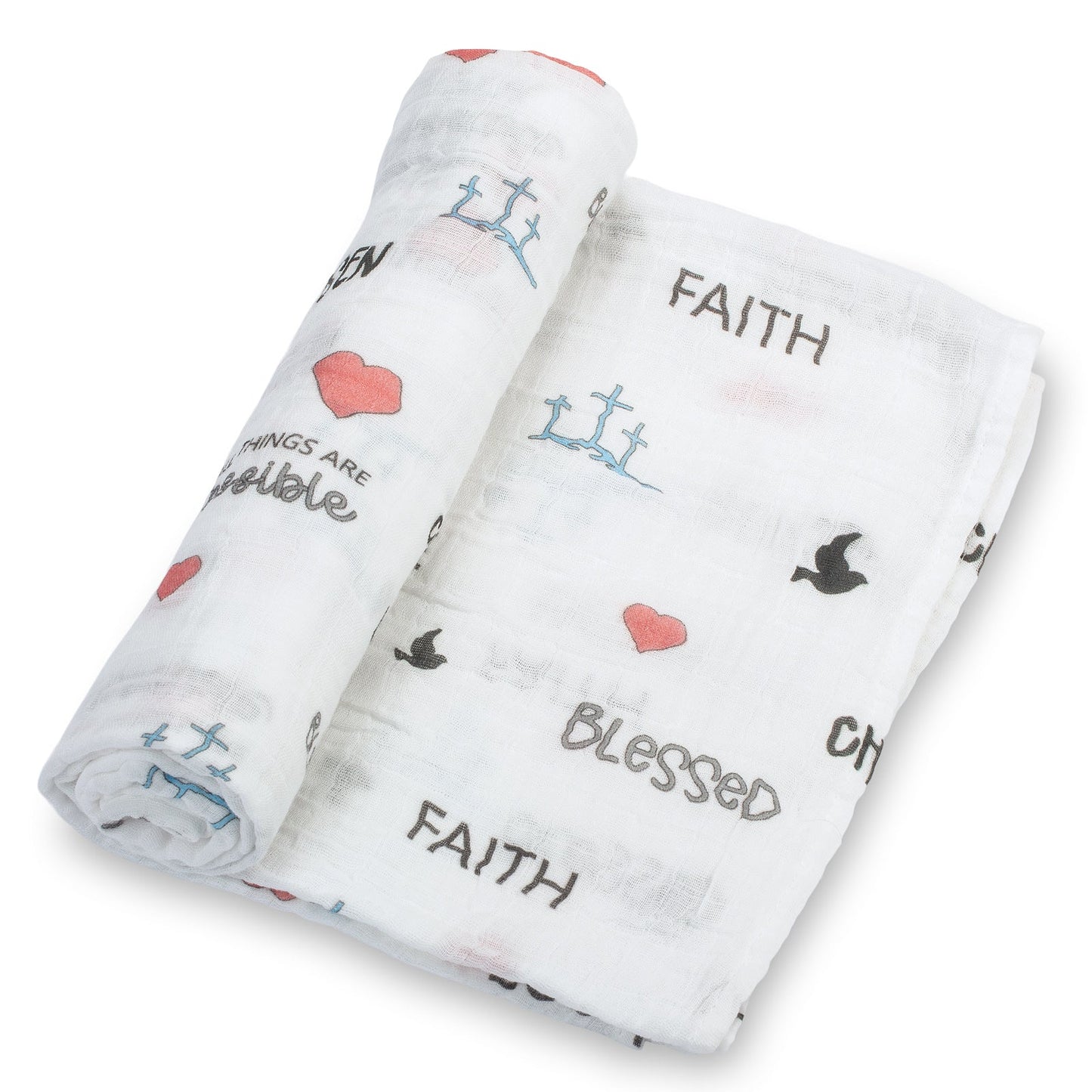 All Things Are Possible Baby Faith Swaddle Blanket