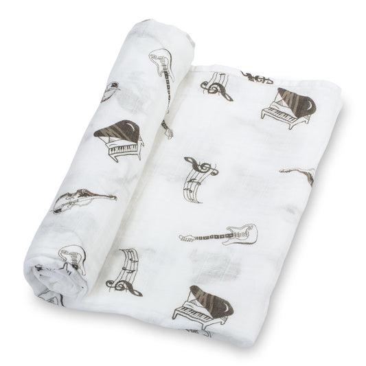 Chello There Baby Muslin Music Swaddle Blanket