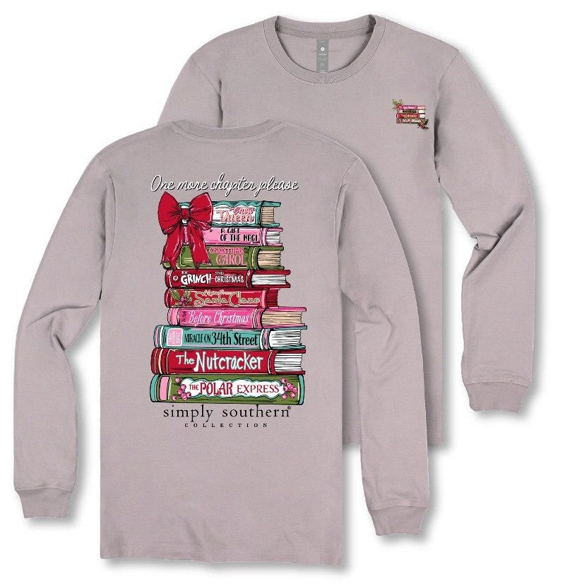 One More Chapter Please - Christmas Favorites - Red Bow - SS - F25 - Adult Long Sleeve