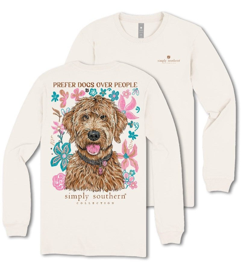 Prefer Dogs Over People - Flowers - SS - F25 - Adult Long Sleeve