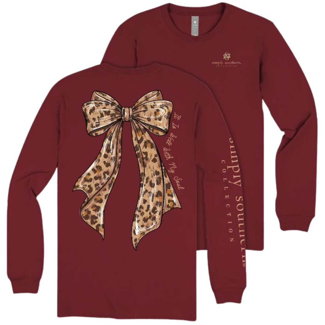 It Is All Well With My Soul - Leopard Bow - SS - F26 - YOUTH Long Sleeve